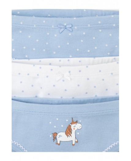 К 1978-3уп/небесно-голубой,белый,звездочки Ал набор трусы