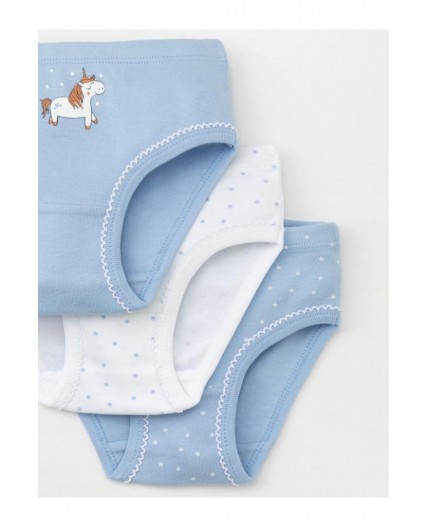 К 1978-3уп/небесно-голубой,белый,звездочки Ал набор трусы