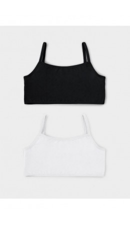 К 1197-2уп/белый,черный набор майка-топ