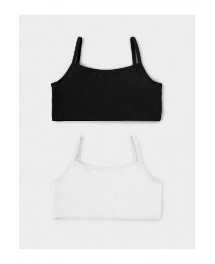 К 1197-2уп/белый,черный набор майка-топ