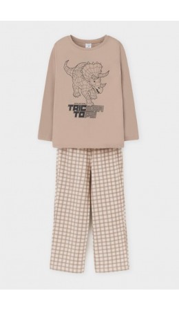 К 1600/темно-бежевый,клетка пижама