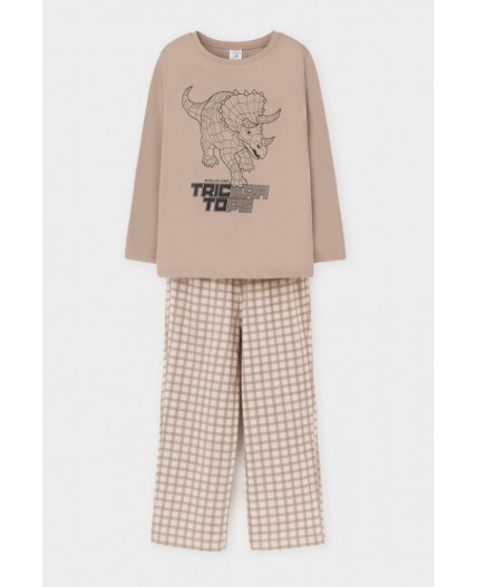 К 1600/темно-бежевый,клетка пижама