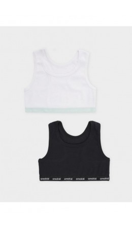 К 1196-2уп/белый,черный набор майка-топ