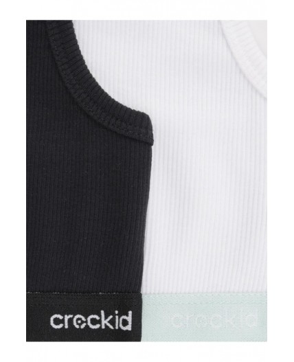 К 1196-2уп/белый,черный набор майка-топ