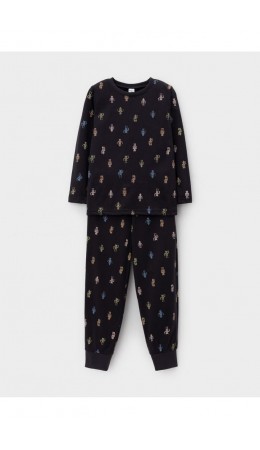 К 1561/угольный серый,цветные роботы пижама