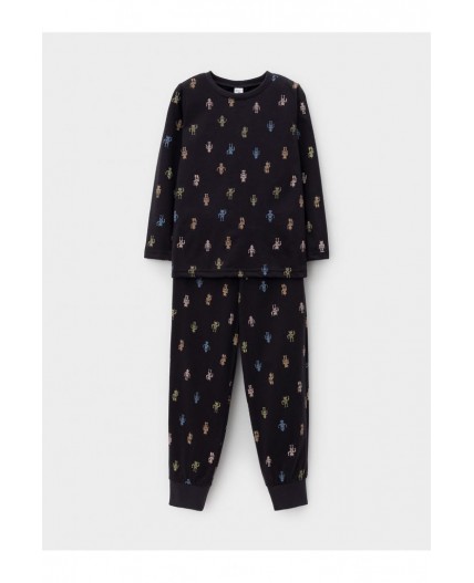 К 1561/угольный серый,цветные роботы пижама