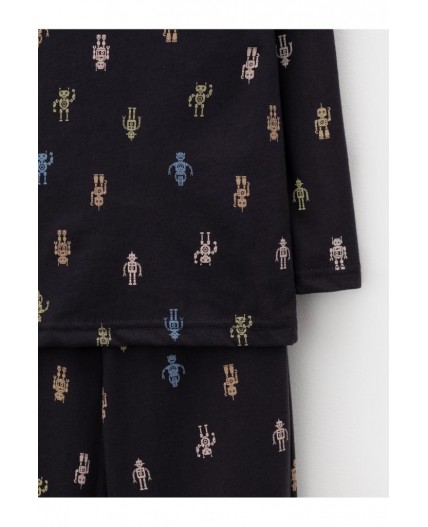 К 1561/угольный серый,цветные роботы пижама