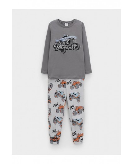 К 1606/серый шторм,машины на св.сером пижама