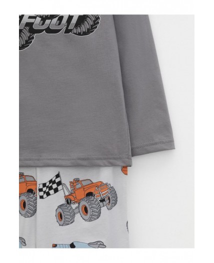 К 1606/серый шторм,машины на св.сером пижама