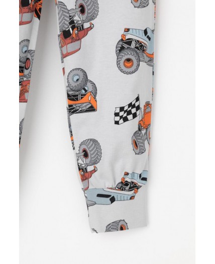 К 1606/серый шторм,машины на св.сером пижама