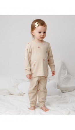 К 1552/серо-бежевый,милые животные пижама