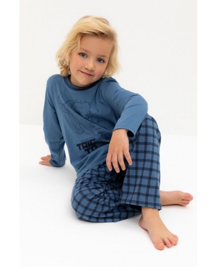 К 1600/синяя волна,клетка пижама