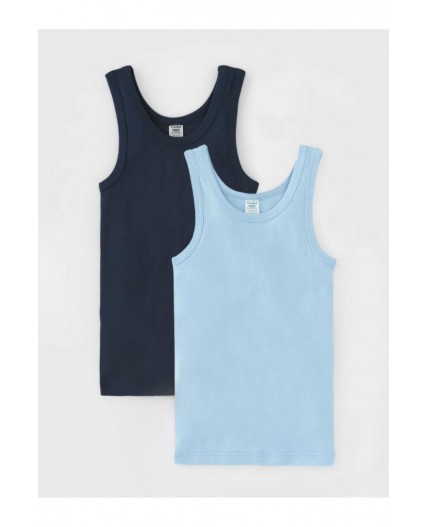 К 1182-2уп/льдисто-голубой,глубокий синий набор майка