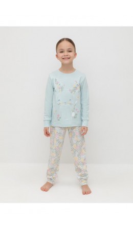 К 1541/пастельно-голубой,весенний сад пижама