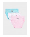 К 1978-3уп/неж.розовый,аквамарин,белый,звездопад набор трусы