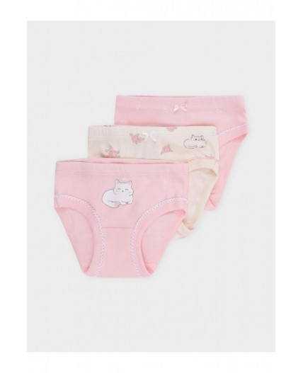 К 1978-3уп/св.лосось,св.жемчуг,котики в цветах набор трусы