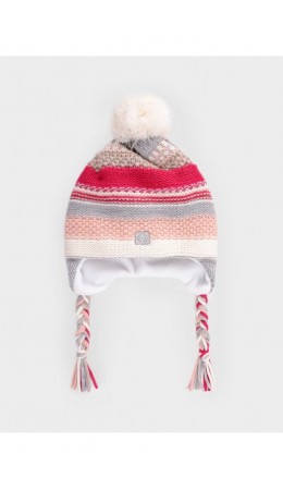 КВ 20334/24ш/серый меланж,св.персик шапка