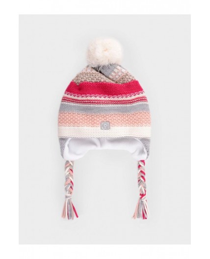 КВ 20334/24ш/серый меланж,св.персик шапка