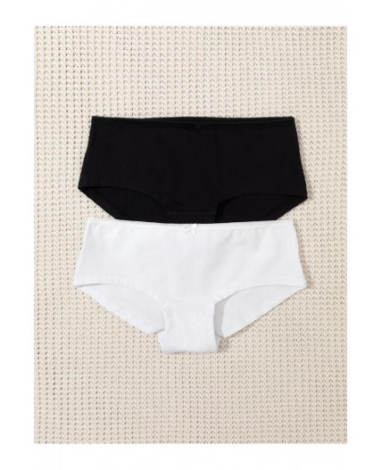 К 1964-2уп/белый,черный набор трусы