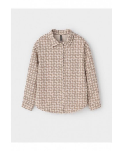 КП 302559/бежевый,гусиная лапка рубашка