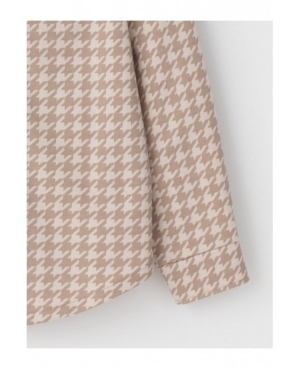 КП 302559/бежевый,гусиная лапка рубашка