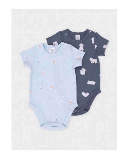 К 6073-2уп/голубой Н102,синий Н052.3 набор полукомбинезон (боди)