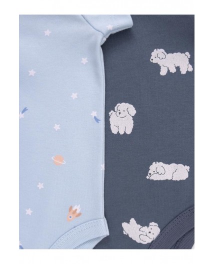 К 6073-2уп/голубой Н102,синий Н052.3 набор полукомбинезон (боди)