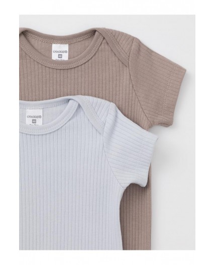 К 6525-2уп/капучино 1210,серо-голубой 4106 набор полукомбинезон (боди)