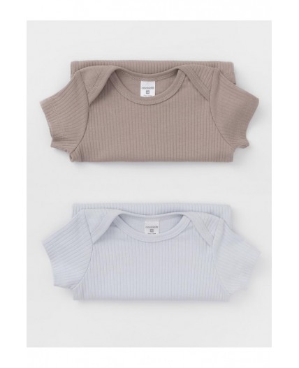 К 6525-2уп/капучино 1210,серо-голубой 4106 набор полукомбинезон (боди)