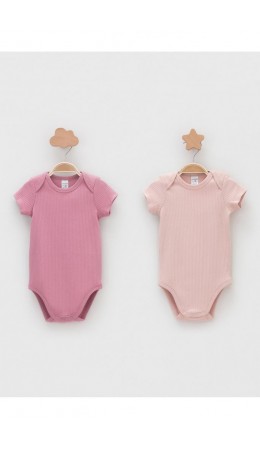 К 6525-2уп/розово-бежевый 1506,тем.розовый 1710 набор полукомбинезон (боди)