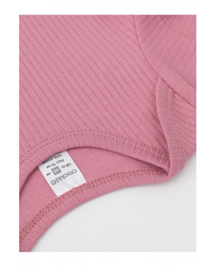 К 6525-2уп/розово-бежевый 1506,тем.розовый 1710 набор полукомбинезон (боди)