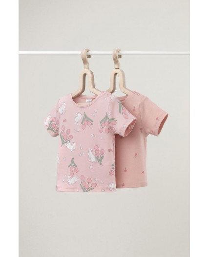 К 301156-2уп/зайчики и тюльпаны,цветочная поляна набор фуфайка (футболка)