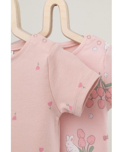 К 301156-2уп/зайчики и тюльпаны,цветочная поляна набор фуфайка (футболка)