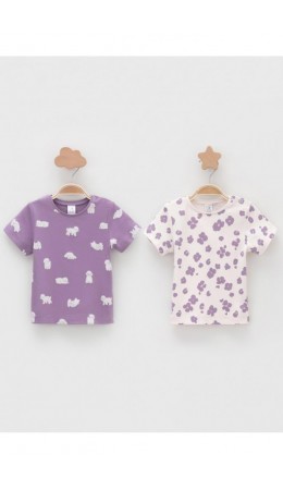 К 301156-2уп/молочный Н085.2,фиолетовый Н052.2 набор фуфайка (футболка)