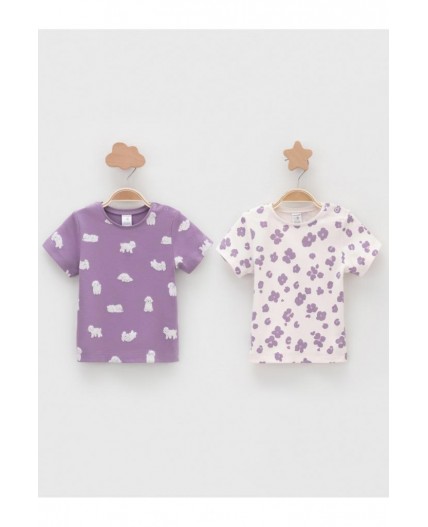 К 301156-2уп/молочный Н085.2,фиолетовый Н052.2 набор фуфайка (футболка)