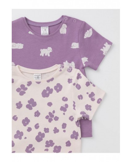 К 301156-2уп/молочный Н085.2,фиолетовый Н052.2 набор фуфайка (футболка)