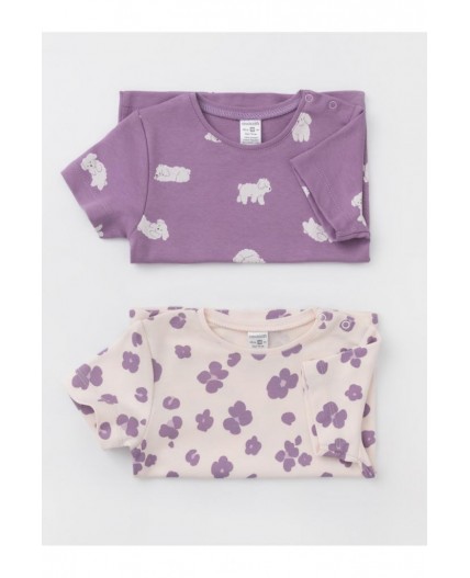 К 301156-2уп/молочный Н085.2,фиолетовый Н052.2 набор фуфайка (футболка)