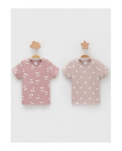 К 301156-2уп/лиловый Н067,розово-бежевый Н097 набор фуфайка (футболка)