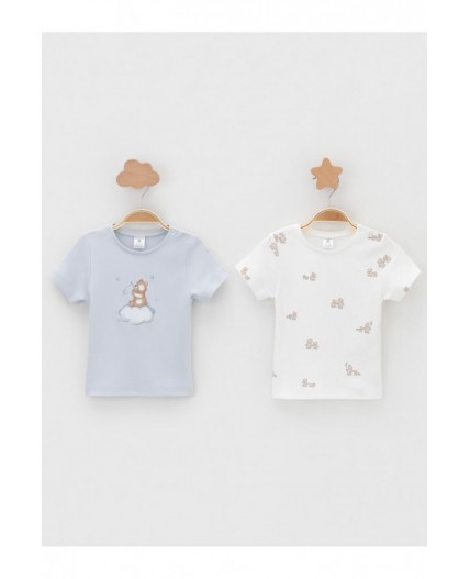 К 301156-2уп/серо-голубой 4106,молочный Н104 набор фуфайка (футболка)