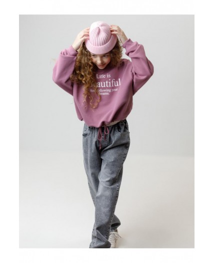 КР 302827/темная орхидея к595 джемпер (свитшот)