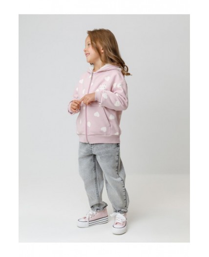 КР 302826/розовый лед,сердечки к599 джемпер (толстовка)