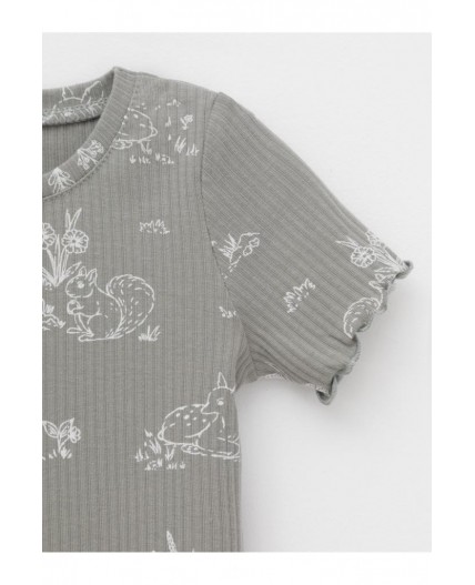 КР 302814/лесной туман,обитатели леса к579 фуфайка (футболка)