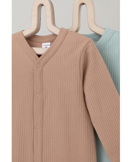 К 6523-2уп/голубая дымка,кунжут набор комбинезон (слип)