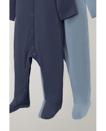 К 6523-2уп/пыльно-синий,стальной набор комбинезон (слип)
