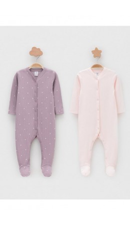К 6523-2уп/сиреневый Н054.1,бело-розовый 1106 набор комбинезон (слип)