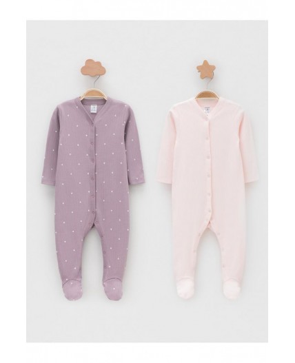 К 6523-2уп/сиреневый Н054.1,бело-розовый 1106 набор комбинезон (слип)