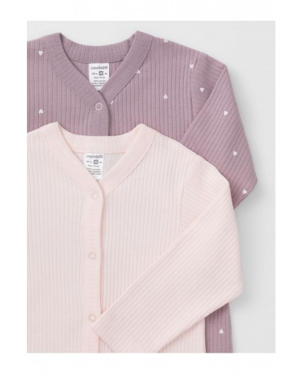 К 6523-2уп/сиреневый Н054.1,бело-розовый 1106 набор комбинезон (слип)