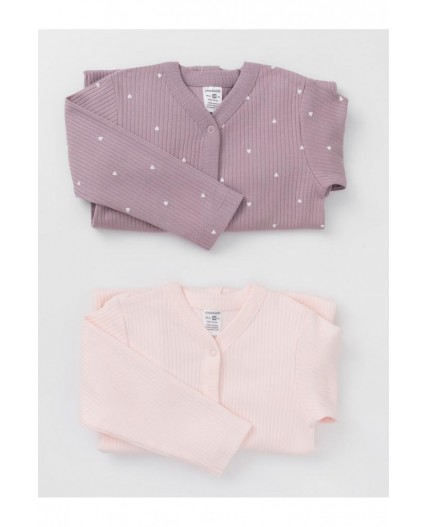 К 6523-2уп/сиреневый Н054.1,бело-розовый 1106 набор комбинезон (слип)