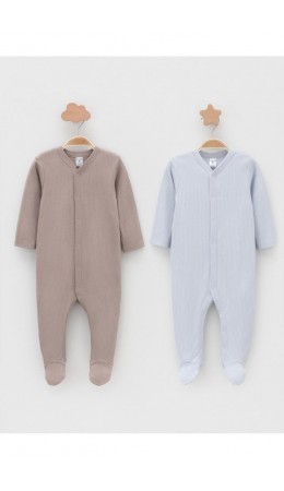 К 6523-2уп/капучино 1210,серо-голубой 4106 набор комбинезон (слип)