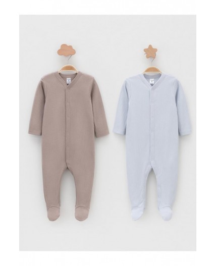 К 6523-2уп/капучино 1210,серо-голубой 4106 набор комбинезон (слип)